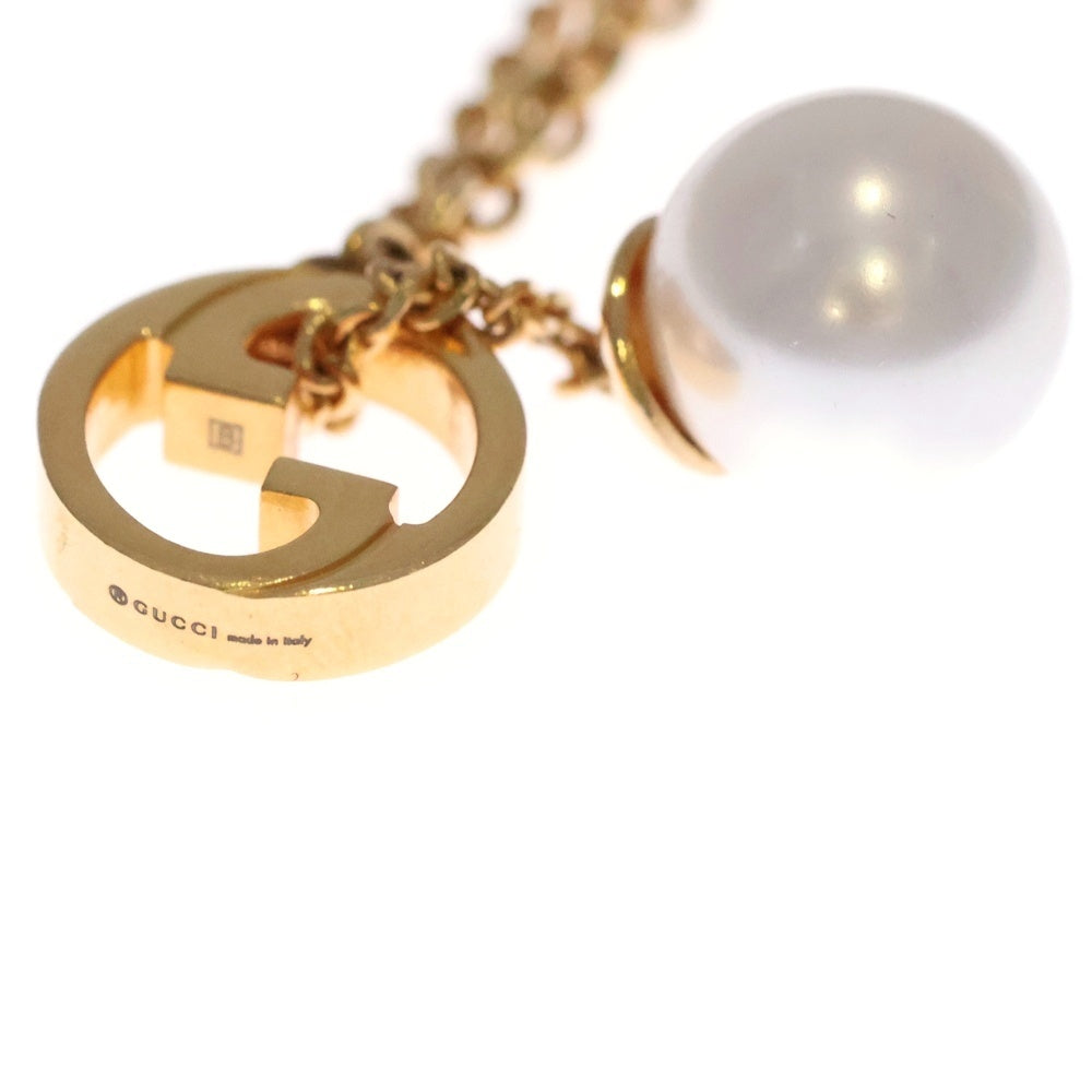 GUCCI(グッチ) ブロンディ インターロッキングG ドロップパール ネックレス ゴールド レディース