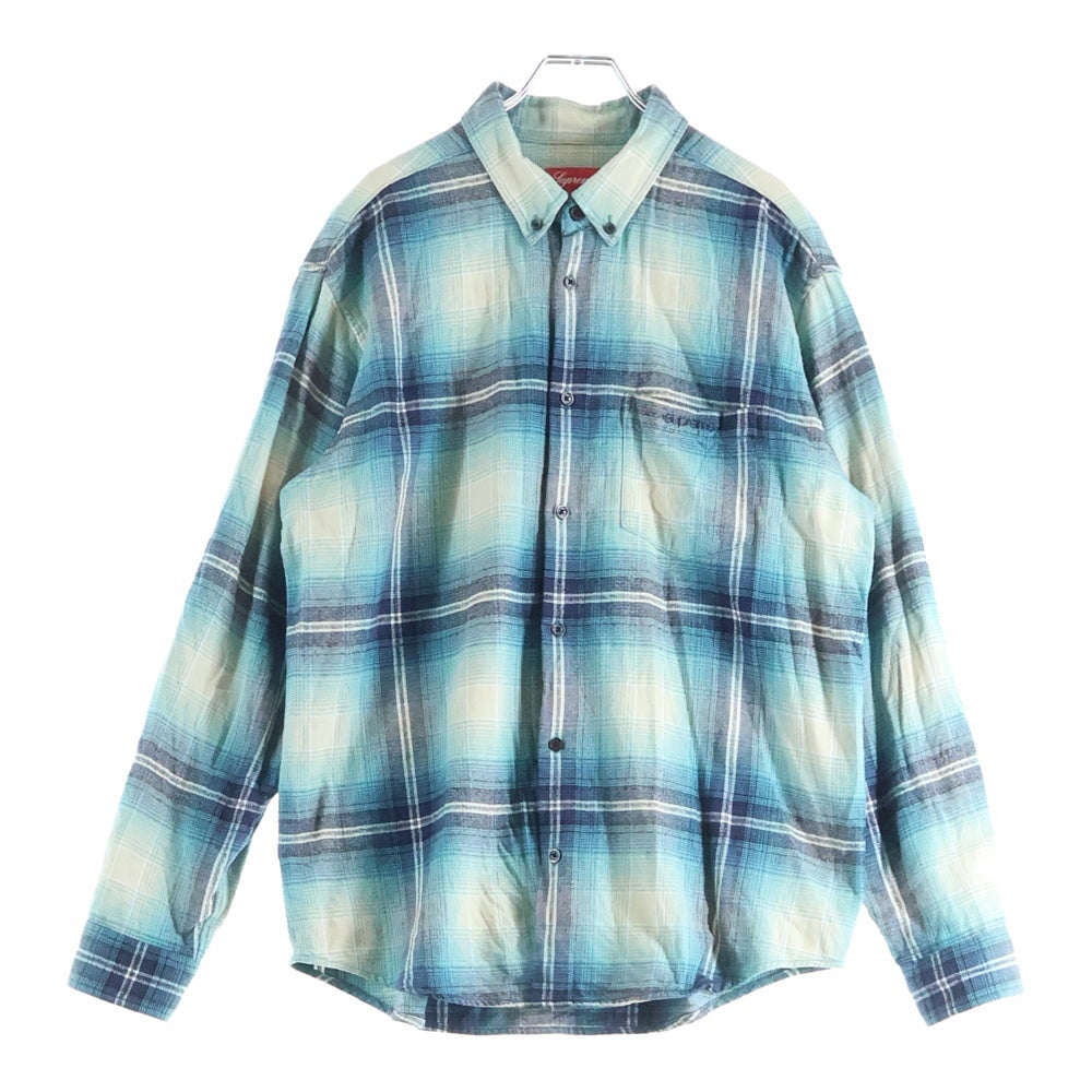 SUPREME(シュプリーム) 23SS Shadow Plaid Flannel Shirt フランネル 長袖シャツ ブルー/ホワイト