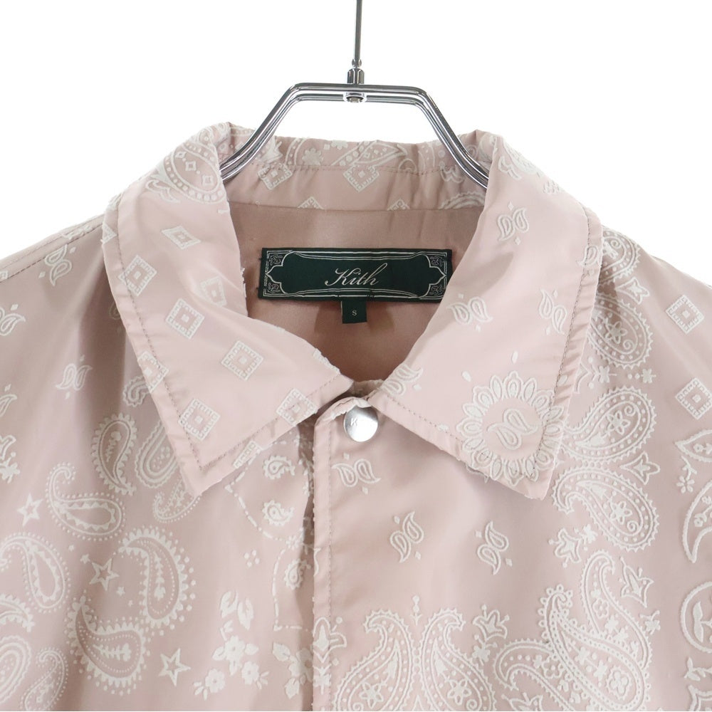 KITH(キス) Bandana Coaches Jacket バンダナ柄 コーチジャケット ピンク KHM010370