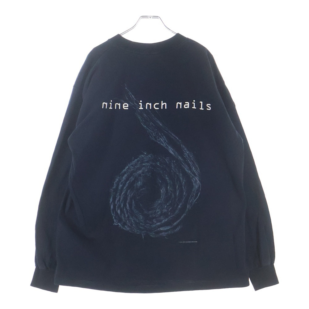 VINTAGE(ヴィンテージ) 90s Nine Inch Nails Further Down The Spiral ナインインチネイルズ ファーザー ダウン ザ スパイラル 両面プリント クルーネック 長袖Tシャツ ブラック