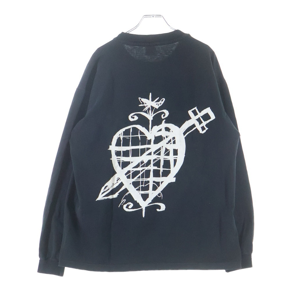 VINTAGE(ヴィンテージ) 90s The Rolling Stones anvilタグ ローリングストーンズ 両面プリント クルーネック 長袖Tシャツ ブラック