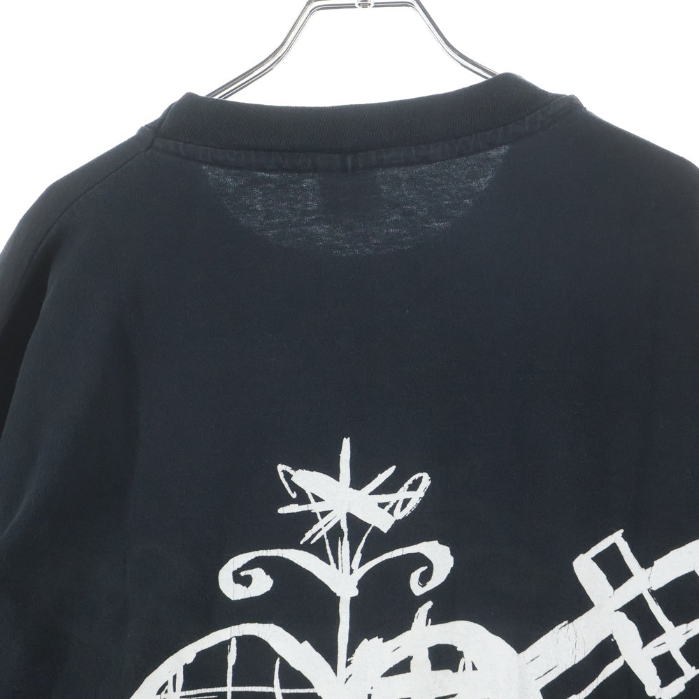 VINTAGE(ヴィンテージ) 90s The Rolling Stones anvilタグ ローリングストーンズ 両面プリント クルーネック 長袖Tシャツ ブラック
