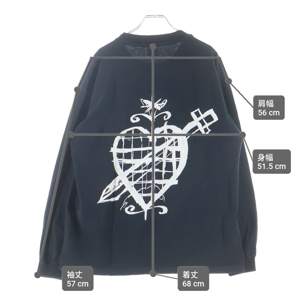 VINTAGE(ヴィンテージ) 90s The Rolling Stones anvilタグ ローリングストーンズ 両面プリント クルーネック 長袖Tシャツ ブラック