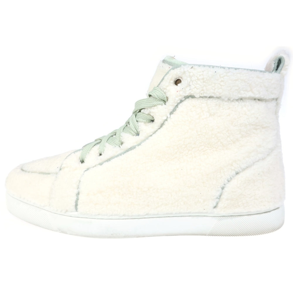 CHRISTIAN LOUBOUTIN(クリスチャンルブタン) RANTUS ORLATO FLAT ハイカットスニーカー レースアップ ファー ホワイト