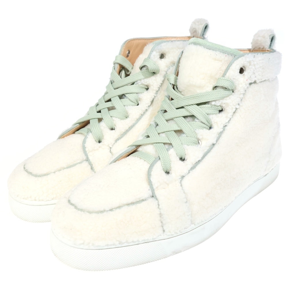 CHRISTIAN LOUBOUTIN(クリスチャンルブタン) RANTUS ORLATO FLAT ハイカットスニーカー レースアップ ファー ホワイト