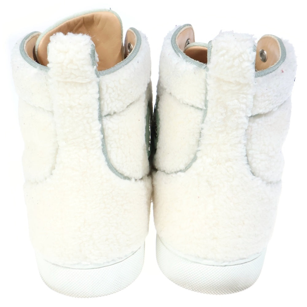 CHRISTIAN LOUBOUTIN(クリスチャンルブタン) RANTUS ORLATO FLAT ハイカットスニーカー レースアップ ファー ホワイト