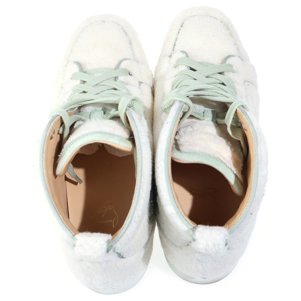 CHRISTIAN LOUBOUTIN(クリスチャンルブタン) RANTUS ORLATO FLAT ハイカットスニーカー レースアップ ファー ホワイト