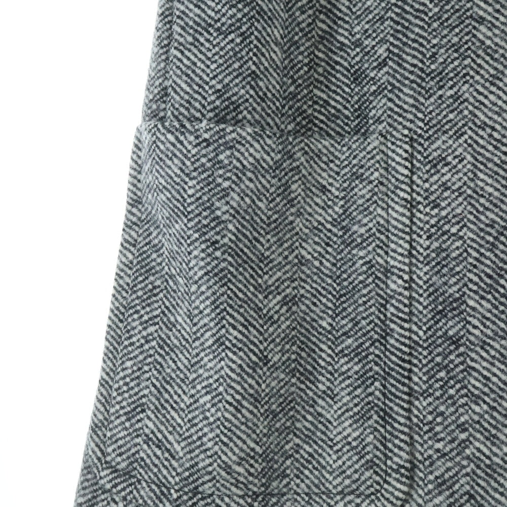 BOTTEGA VENETA(ボッテガヴェネタ) Sleeveless Felted Wool Chevron Coat ノースリーブ ウール コート グレー/ホワイト 744733 V34P0