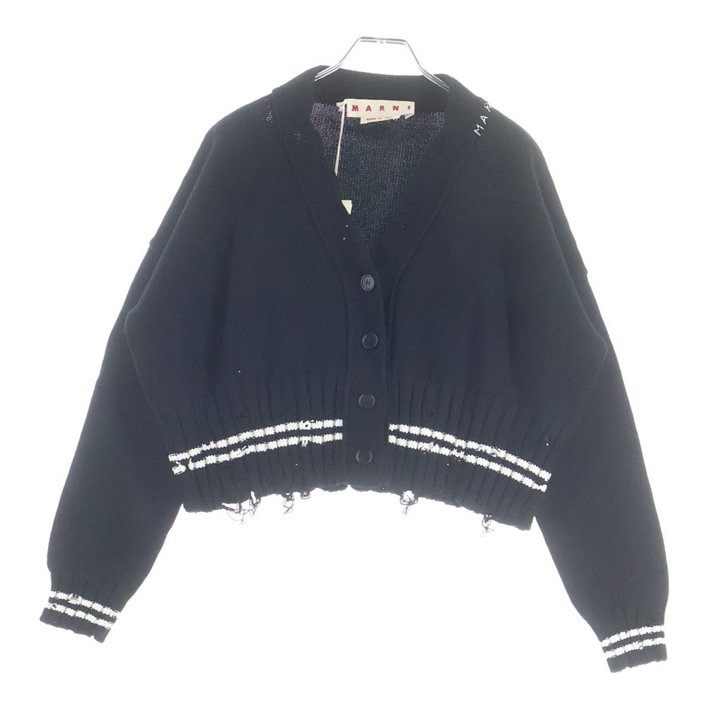 MARNI(マルニ) ダメージショートカーディガン クロップド ブラック CDMD0223Q0