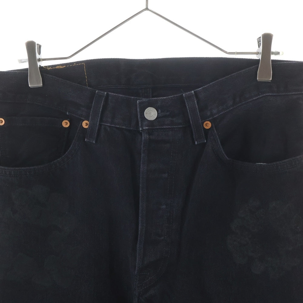DENIM TEARS(デニムティアーズ) Levi's Denim Pants リーバイス 花柄デニムパンツ ジーンズ ブラック PC9-A1592-0003