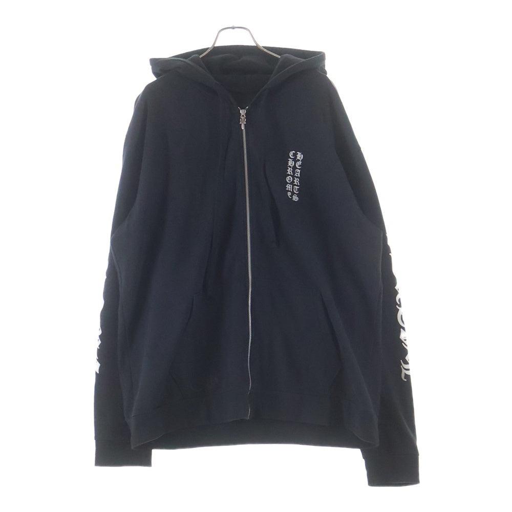 CHROME HEARTS(クロムハーツ) SWTSHRT HD ZIP CHプラス総柄バックホースプリントジップパーカー ブラック