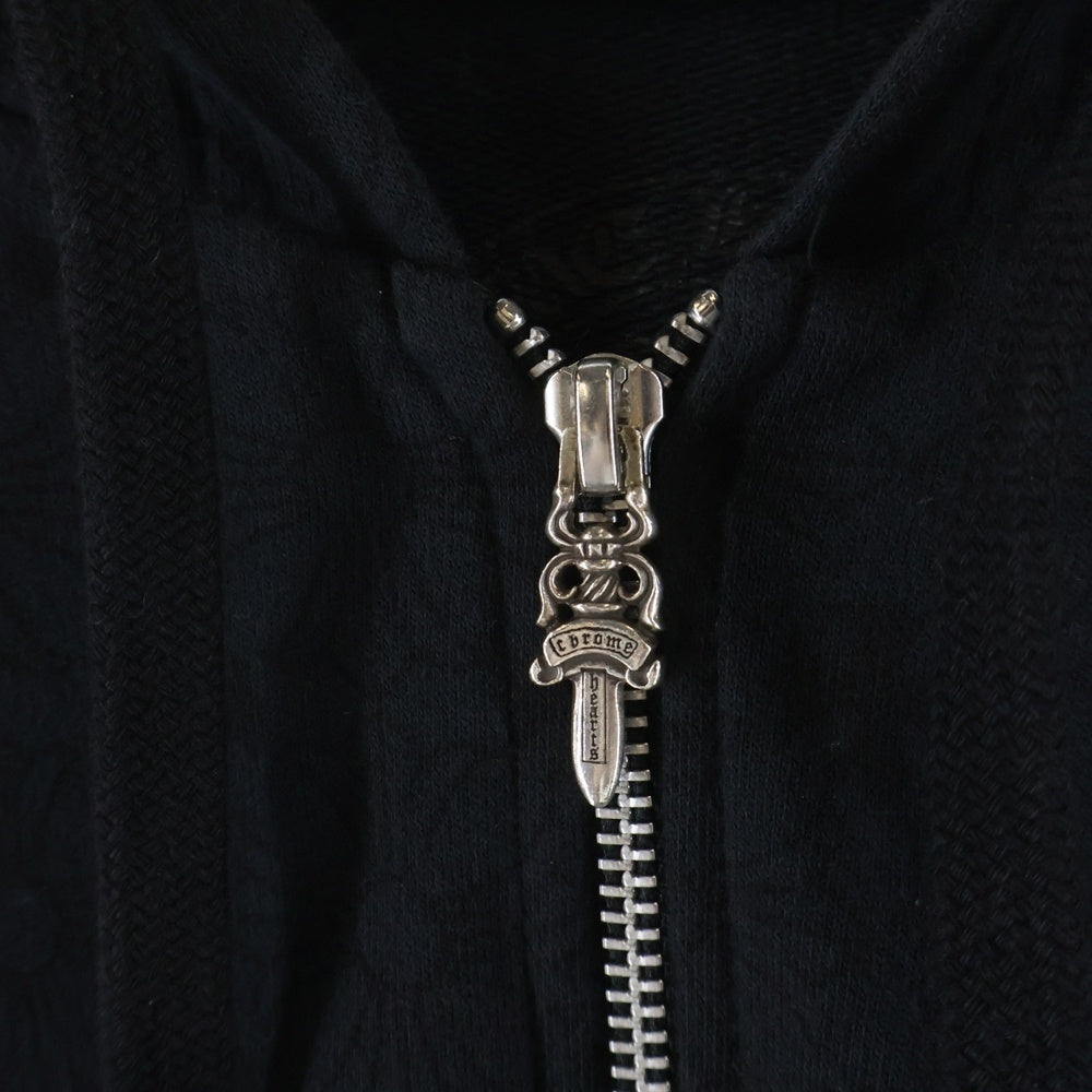 CHROME HEARTS(クロムハーツ) SWTSHRT HD ZIP CHプラス総柄バックホースプリントジップパーカー ブラック