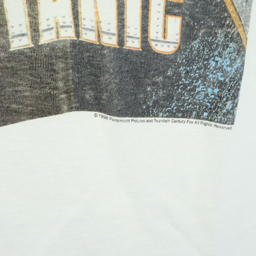 VINTAGE(ヴィンテージ) 90s TITANIC MOVIE TEE タイタニック ムービー 片面プリント 半袖Tシャツ カットソー ホワイト