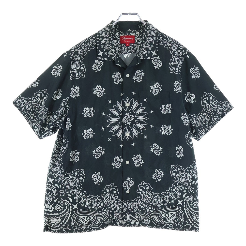 SUPREME(シュプリーム) 21SS Bandana Silk Shirt バンダナ柄 シルク 半袖シャツ ブラック