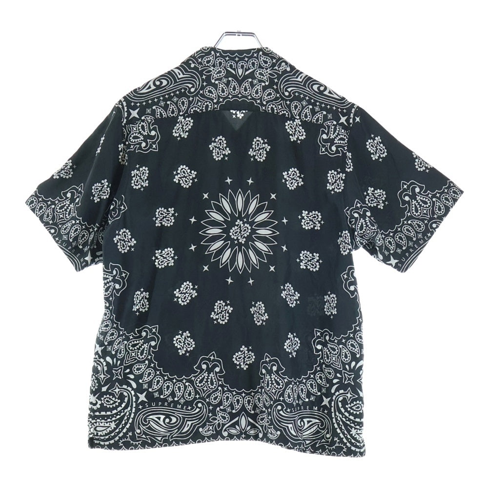 SUPREME(シュプリーム) 21SS Bandana Silk Shirt バンダナ柄 シルク 半袖シャツ ブラック