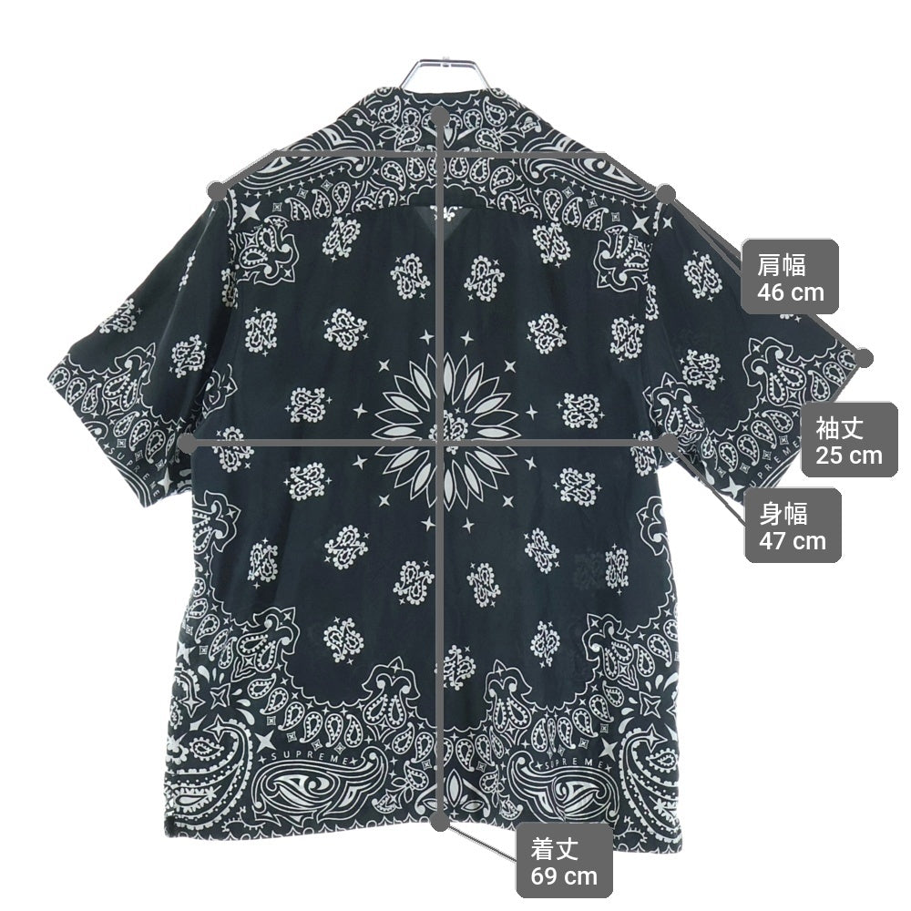 SUPREME(シュプリーム) 21SS Bandana Silk Shirt バンダナ柄 シルク 半袖シャツ ブラック