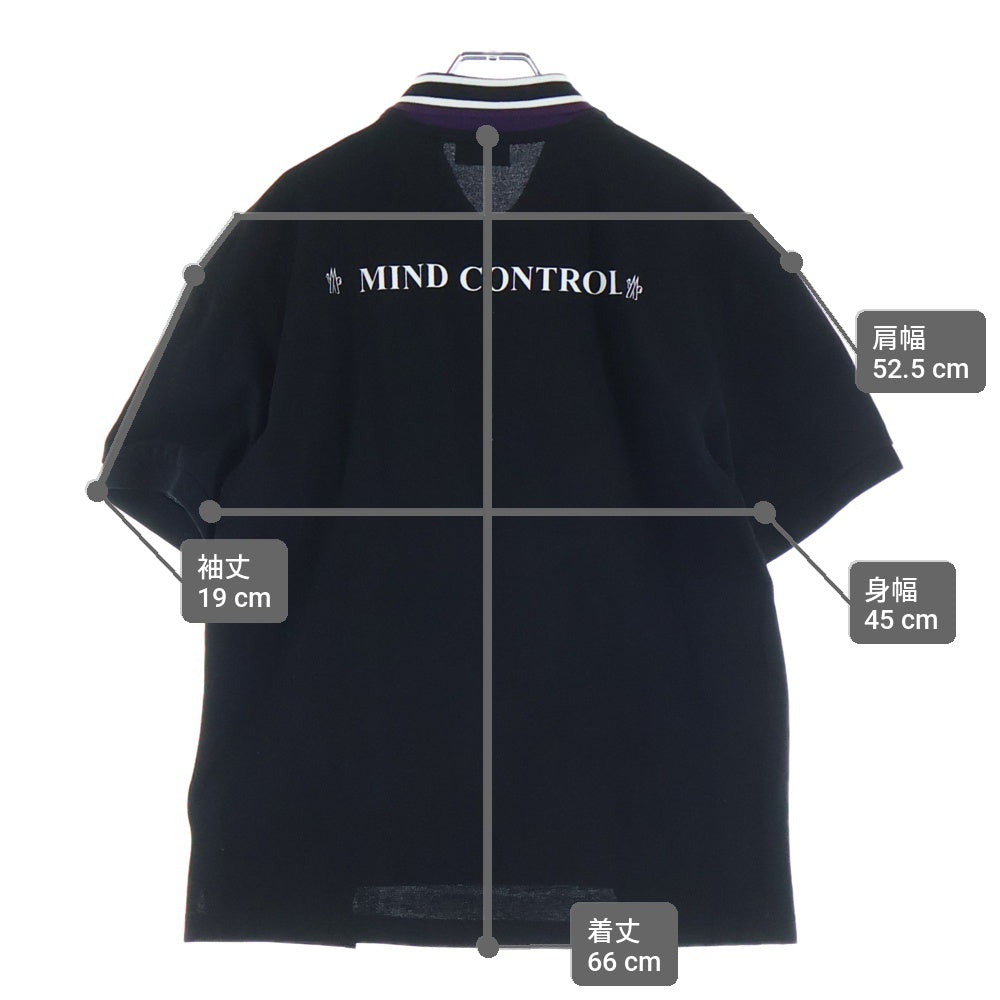 MONCLER(モンクレール) 19AW ×Palm Angels MAGLIA POLO MANICA CORTA メタルロゴ ハーフジップ 半袖シャツ ブラック E209L8300080 84556