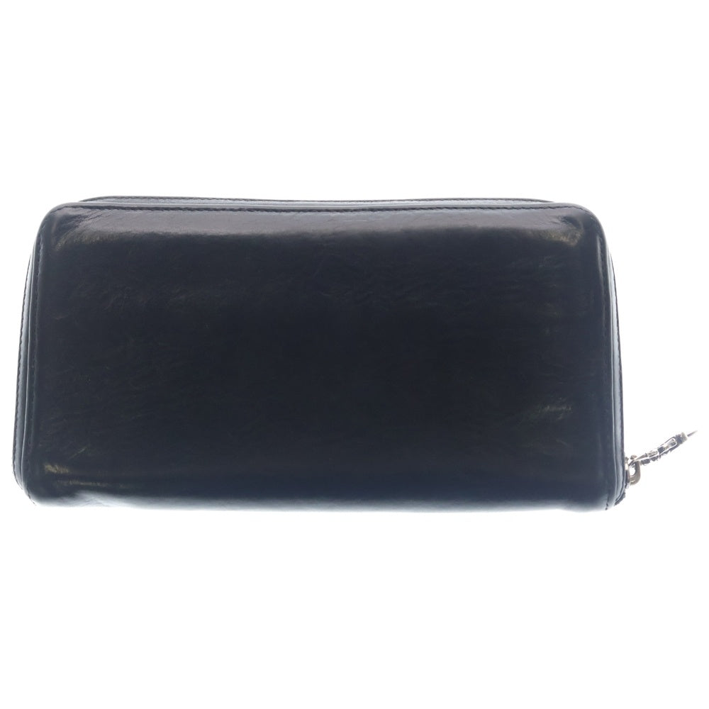 CHROME HEARTS(クロムハーツ) REC F ZIP PLANE プレーン ラウンドジップレザーウォレット 財布 ブラック BCA370
