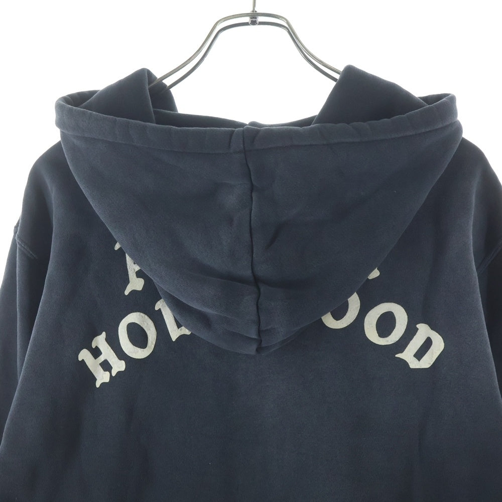 AMIRI(アミリ) 25AW HOLLYWOOD ハリウッド 胸ロゴ バックデザイン ダブルジップ パーカー ブラック SRAMJYHD1132SMRBC00
