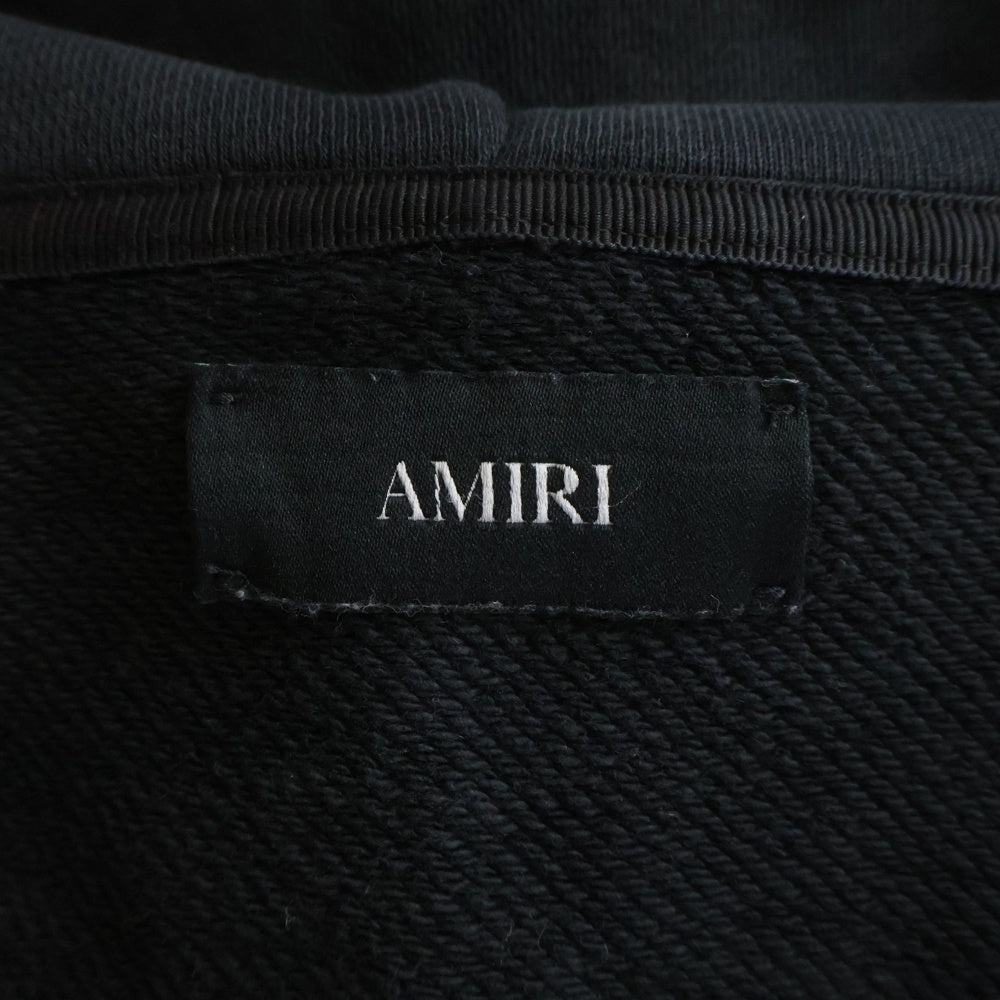 AMIRI(アミリ) 25AW HOLLYWOOD ハリウッド 胸ロゴ バックデザイン ダブルジップ パーカー ブラック SRAMJYHD1132SMRBC00
