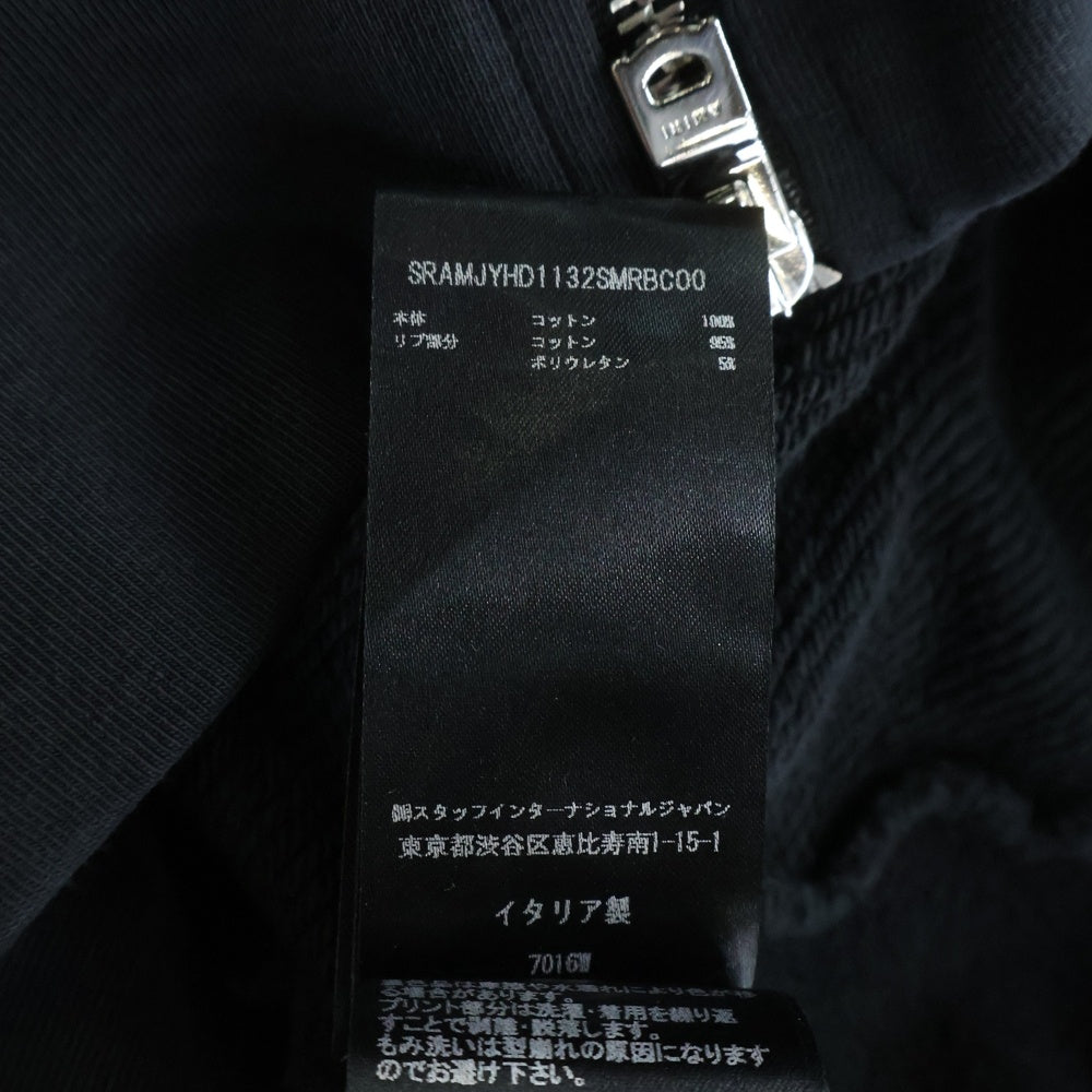 AMIRI(アミリ) 25AW HOLLYWOOD ハリウッド 胸ロゴ バックデザイン ダブルジップ パーカー ブラック SRAMJYHD1132SMRBC00
