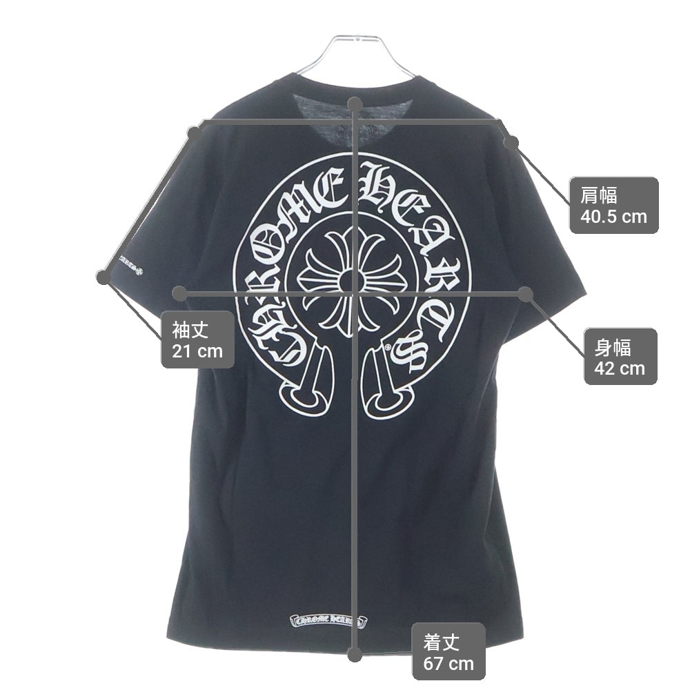 CHROME HEARTS(クロムハーツ) CH T-SHRT バックホースシュープリント 半袖Tシャツ カットソー ブラック