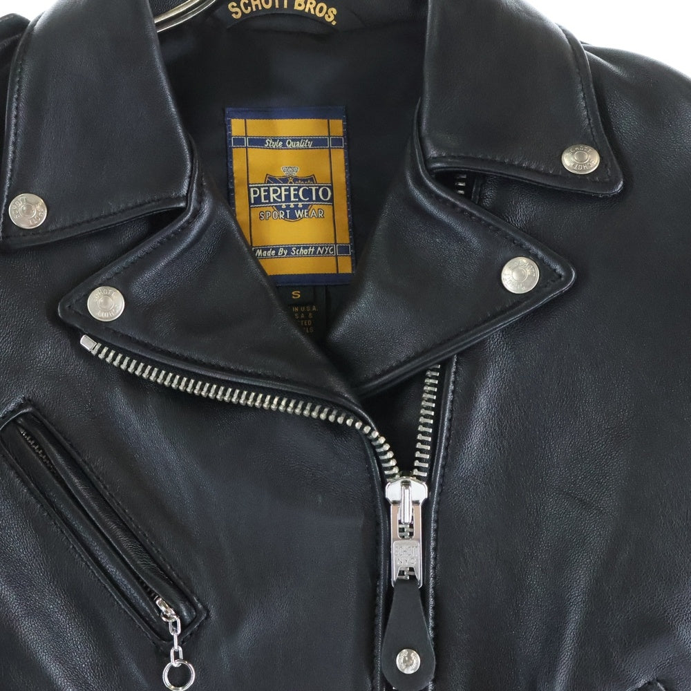 SCHOTT(ショット) ワンスター ライダースジャケット ダブル レザー ラムスキン レディース ブラック 218W 7823950601