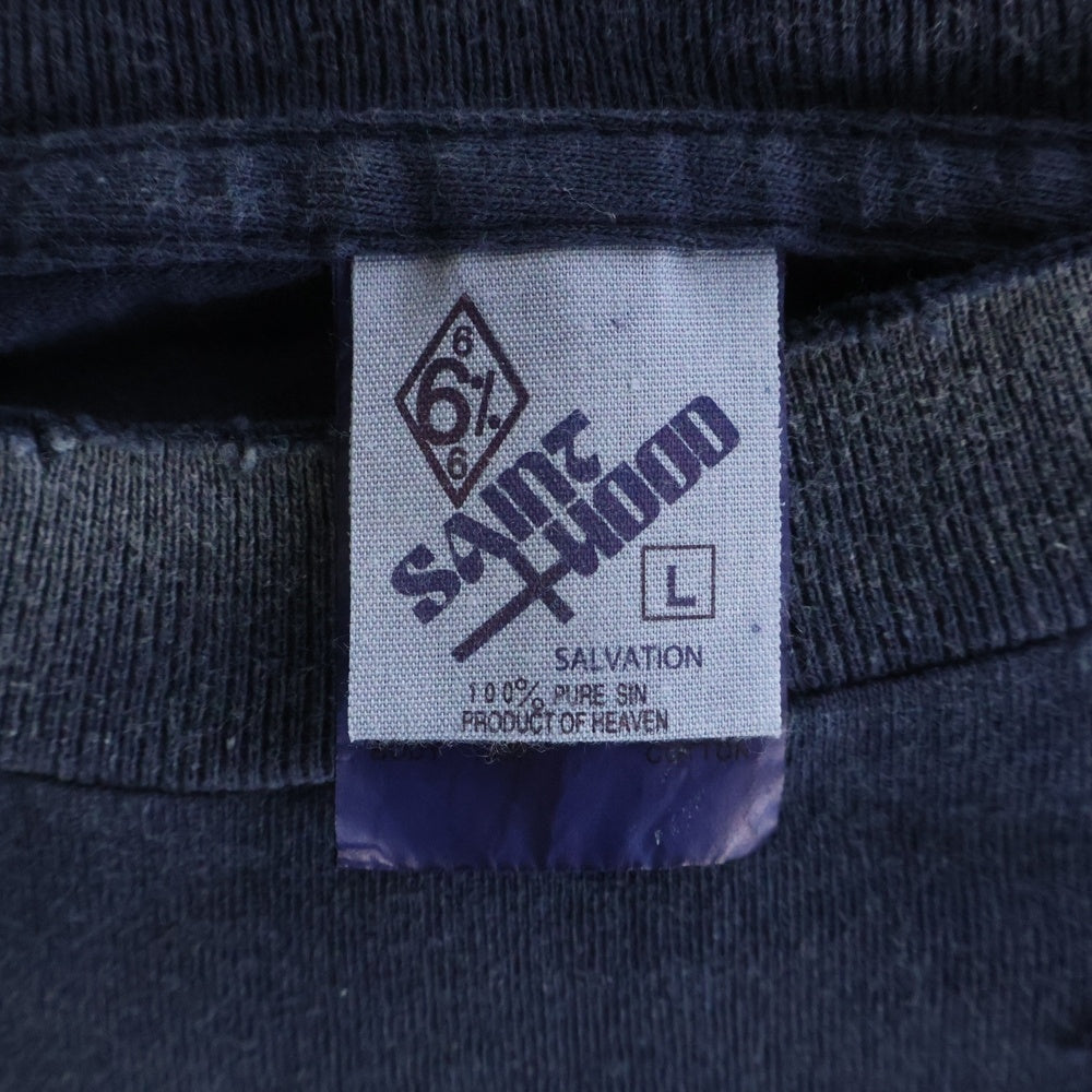 SAINT MICHAEL(セントマイケル) 25SS ×NEIGHBORHOOD STHD. SS TEE SAINT NBHD ネイバーフッド ダメージ加工 フロントプリント クルーネック半袖Tシャツ ショートスリーブ SM-HR8-0000-C71