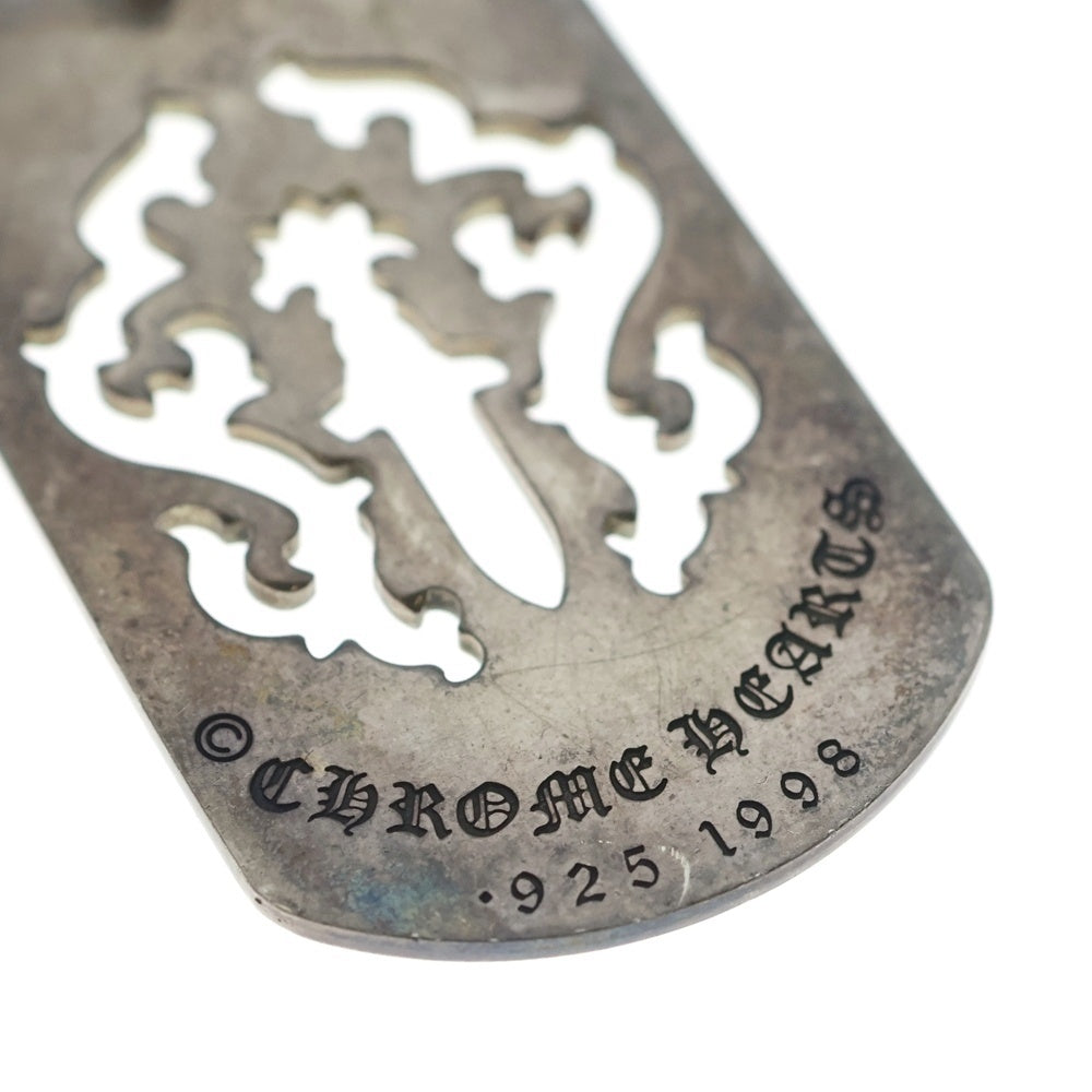 CHROME HEARTS(クロムハーツ) D TAG LRG DAGGER ヴァインダガーカットアウトドッグタグ ラージ ペンダントトップ シルバー BCA240
