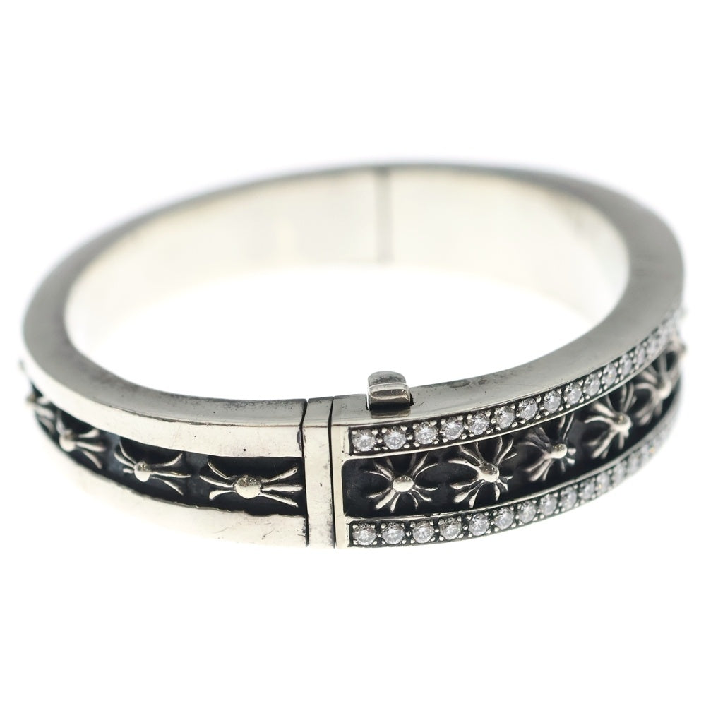 CHROME HEARTS(クロムハーツ) NARROW V CH PLUS PAVE DIAナローVバンドCHプラスPAVEダイヤ シルバーブレスレット