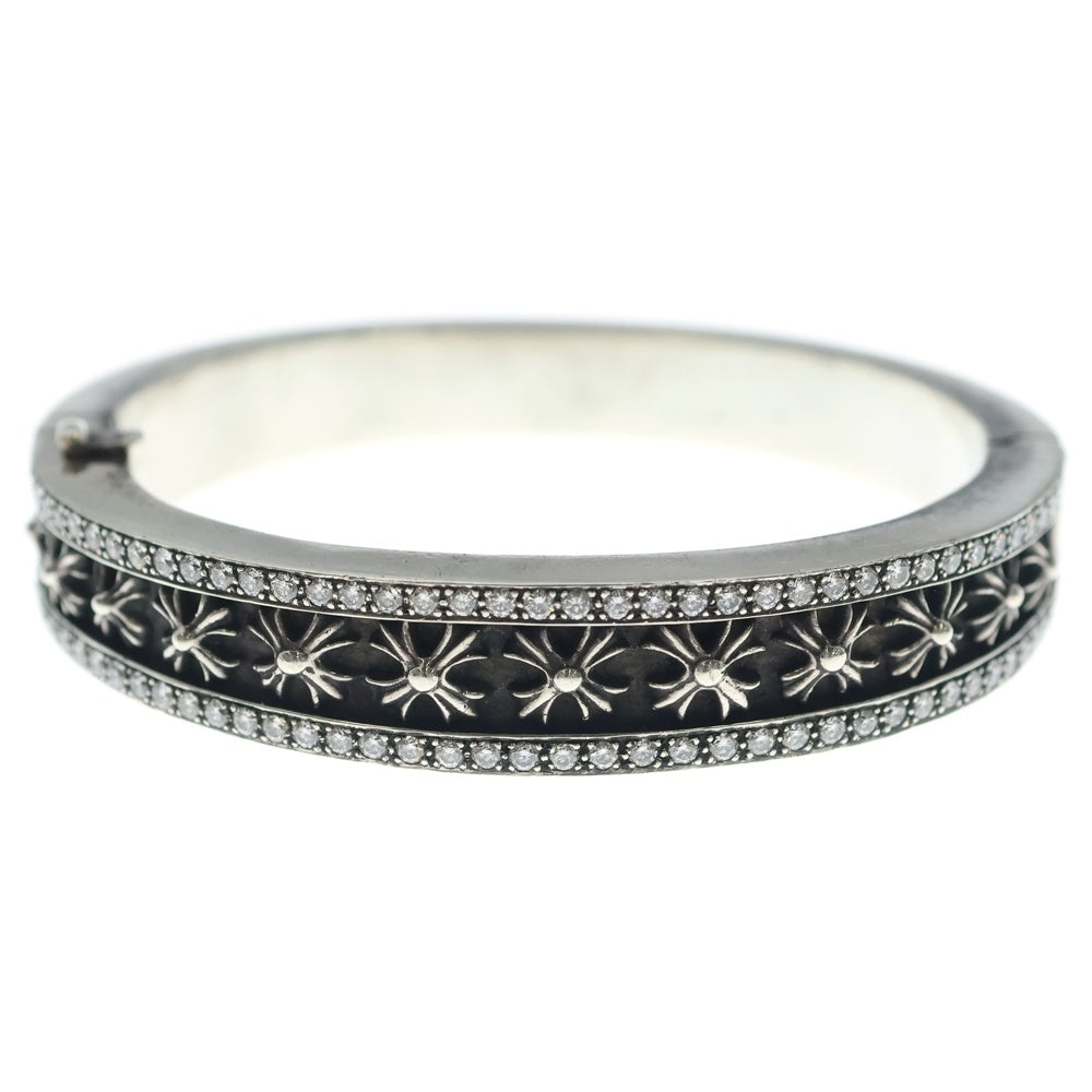 CHROME HEARTS(クロムハーツ) NARROW V CH PLUS PAVE DIAナローVバンドCHプラスPAVEダイヤ シルバーブレスレット