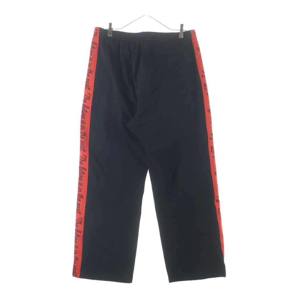 HUMAN MADE(ヒューマンメイド) 24SS TRACK PANTS ロゴ刺繍 サイドライン トラックパンツ ブラック/レッド HM27PT016