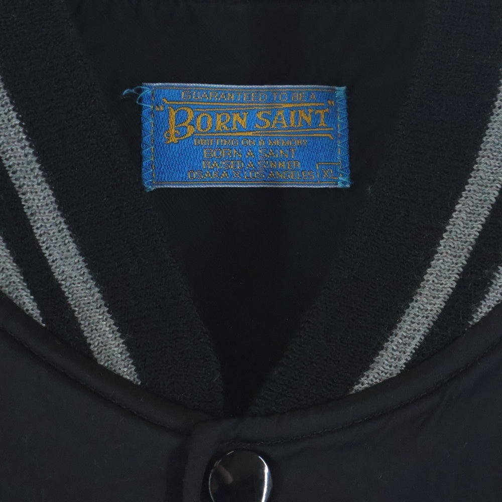 SAINT MICHAEL(セントマイケル) 24SS ×BORN RAISED SM-YS8-0000-C12 BR SATIN サテン スカジャン ブラック