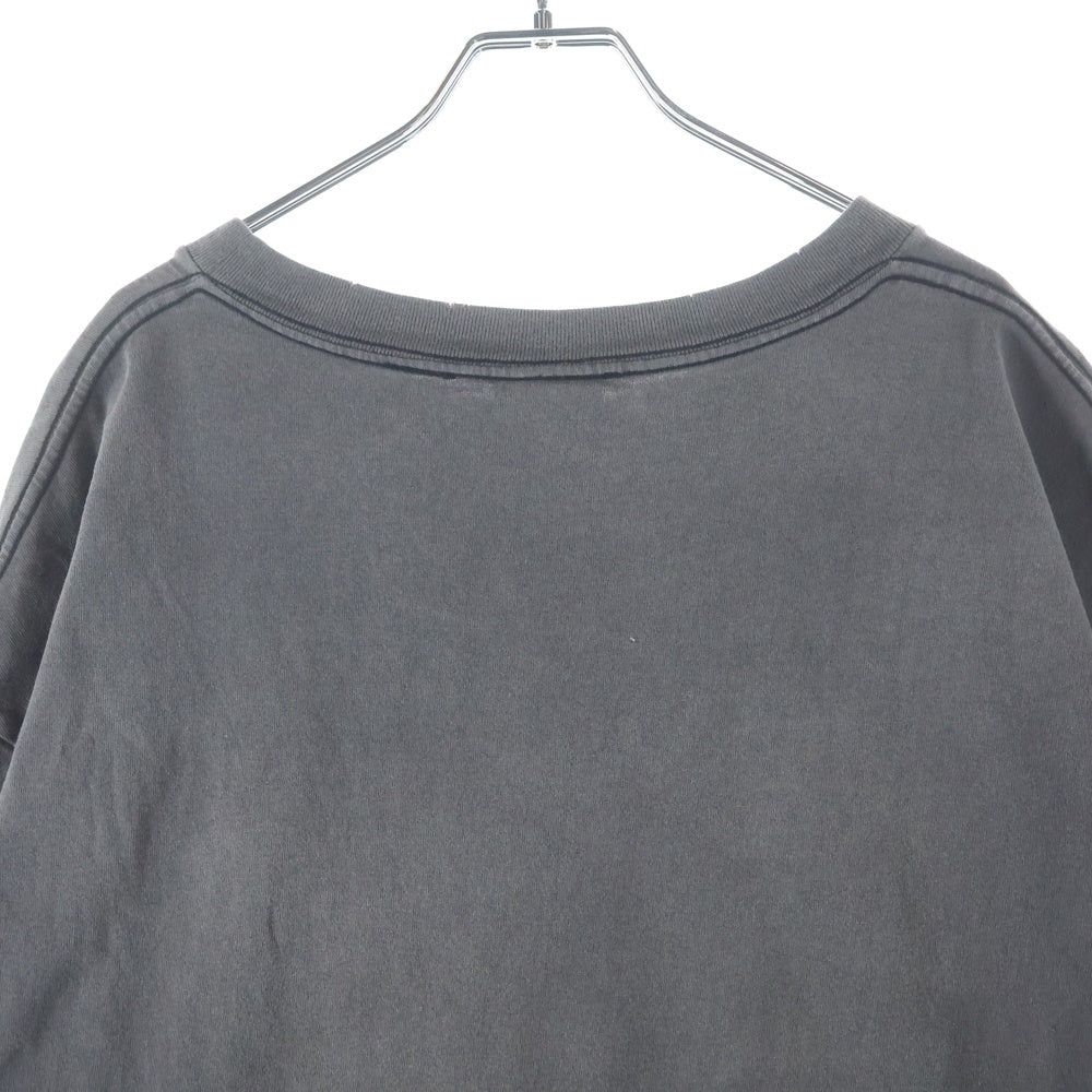 SAINT MICHAEL(セントマイケル) 23SS ST SYSTEM S/S Tee フロントプリント クルーネック 半袖Tシャツ チャコールグレー SM-S23-0000-006