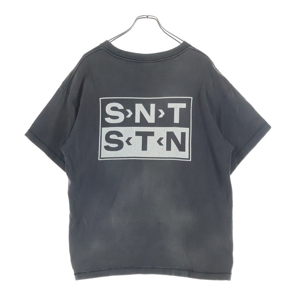 SAINT MICHAEL(セントマイケル) 23AW 1st drop Confidence S/S Tee フロントロゴプリント クルーネック 半袖Tシャツ チャコールグレー SM-A23-0000-003