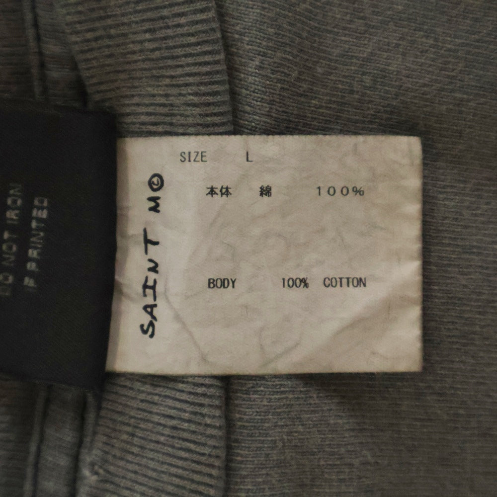 SAINT MICHAEL(セントマイケル) 23AW 1st drop Confidence S/S Tee フロントロゴプリント クルーネック 半袖Tシャツ チャコールグレー SM-A23-0000-003