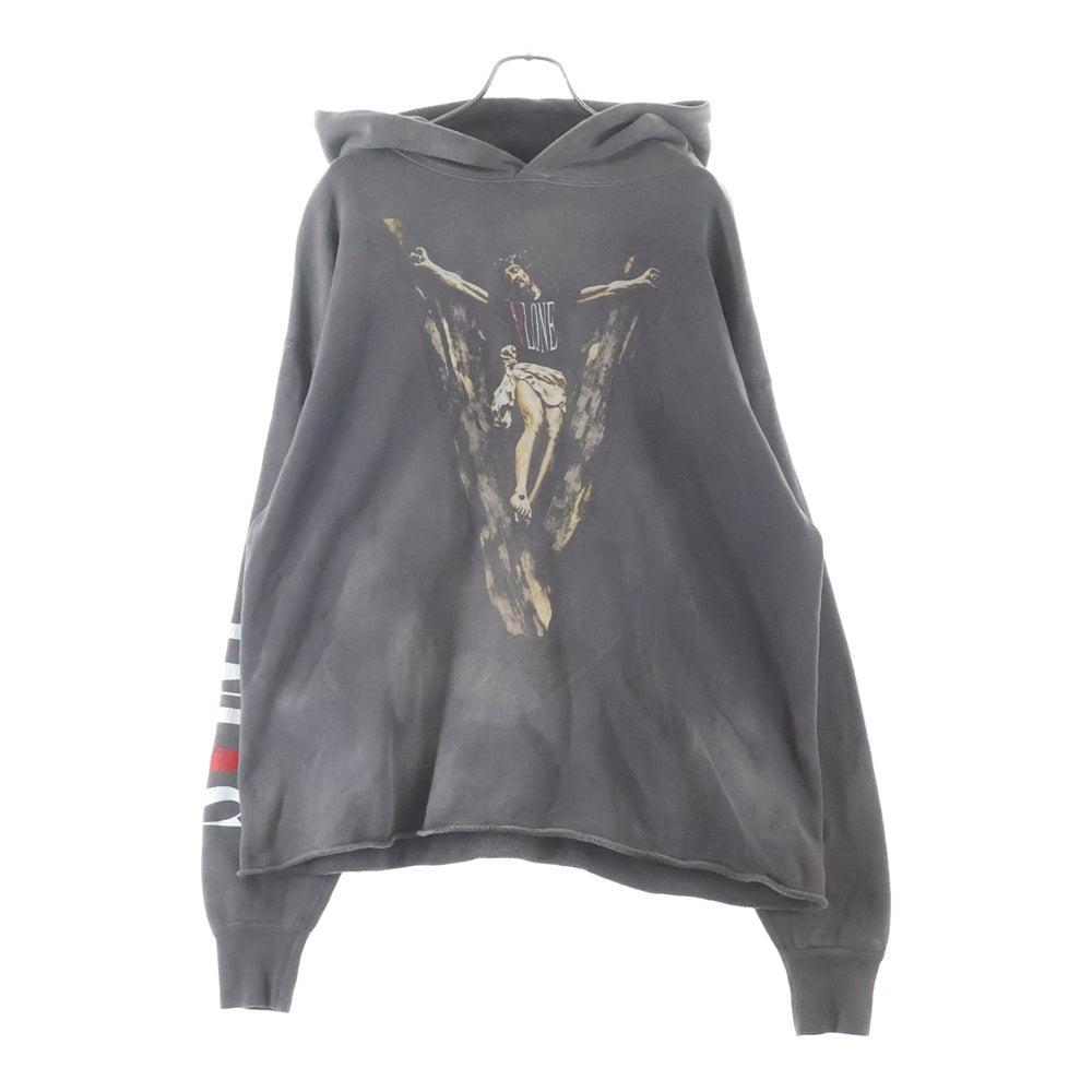 SAINT MICHAEL(セントマイケル) 22SS HOODIE VLONE BLACK ヴィローン ダメージ加工 プルオーバーパーカー ブラック SM-S22-0000-070