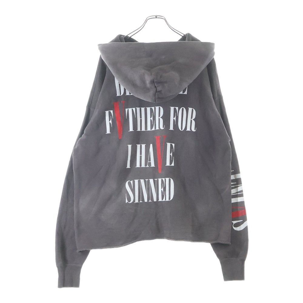 SAINT MICHAEL(セントマイケル) 22SS HOODIE VLONE BLACK ヴィローン ダメージ加工 プルオーバーパーカー ブラック SM-S22-0000-070