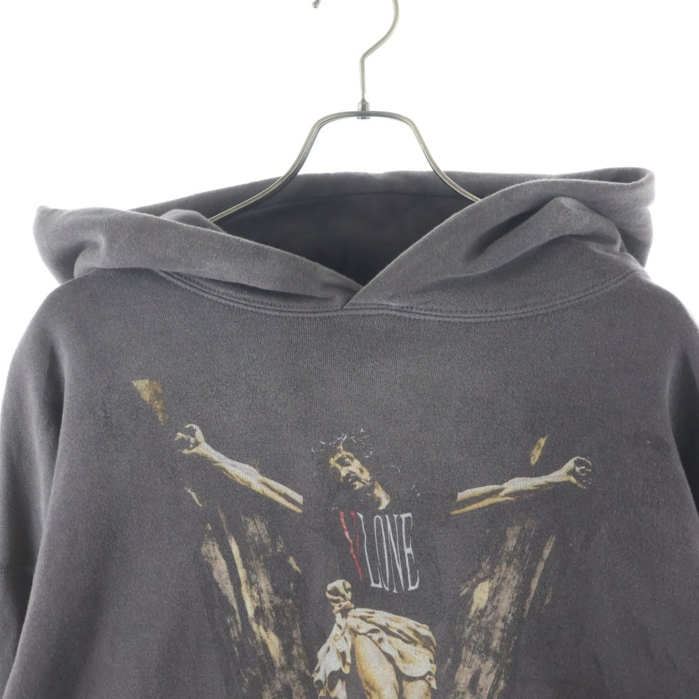 SAINT MICHAEL(セントマイケル) 22SS HOODIE VLONE BLACK ヴィローン ダメージ加工 プルオーバーパーカー ブラック SM-S22-0000-070