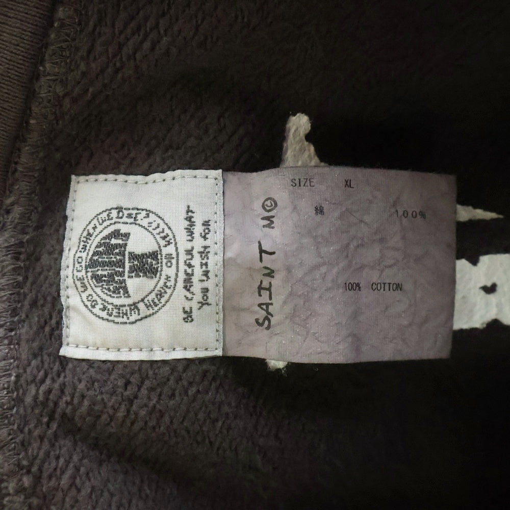 SAINT MICHAEL(セントマイケル) 22SS HOODIE VLONE BLACK ヴィローン ダメージ加工 プルオーバーパーカー ブラック SM-S22-0000-070
