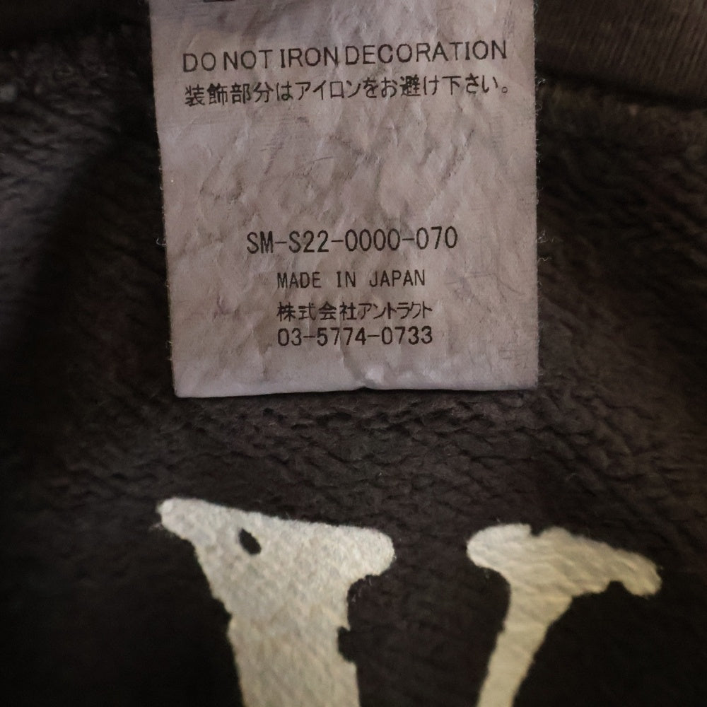 SAINT MICHAEL(セントマイケル) 22SS HOODIE VLONE BLACK ヴィローン ダメージ加工 プルオーバーパーカー ブラック SM-S22-0000-070