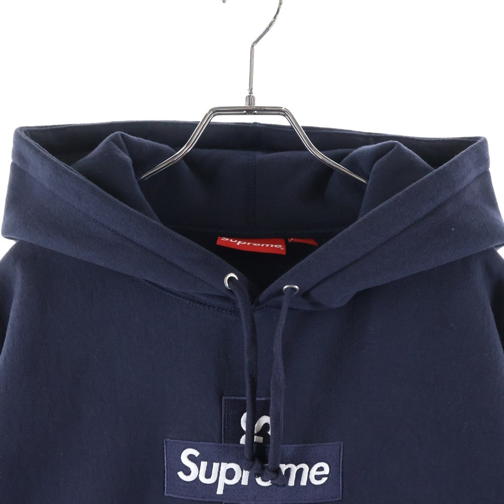 SUPREME(シュプリーム) 20AW Cross box logo Hooded Sweat Shirts クロスボックスロゴ フーデッド シャツ プルオーバーパーカー ネイビー