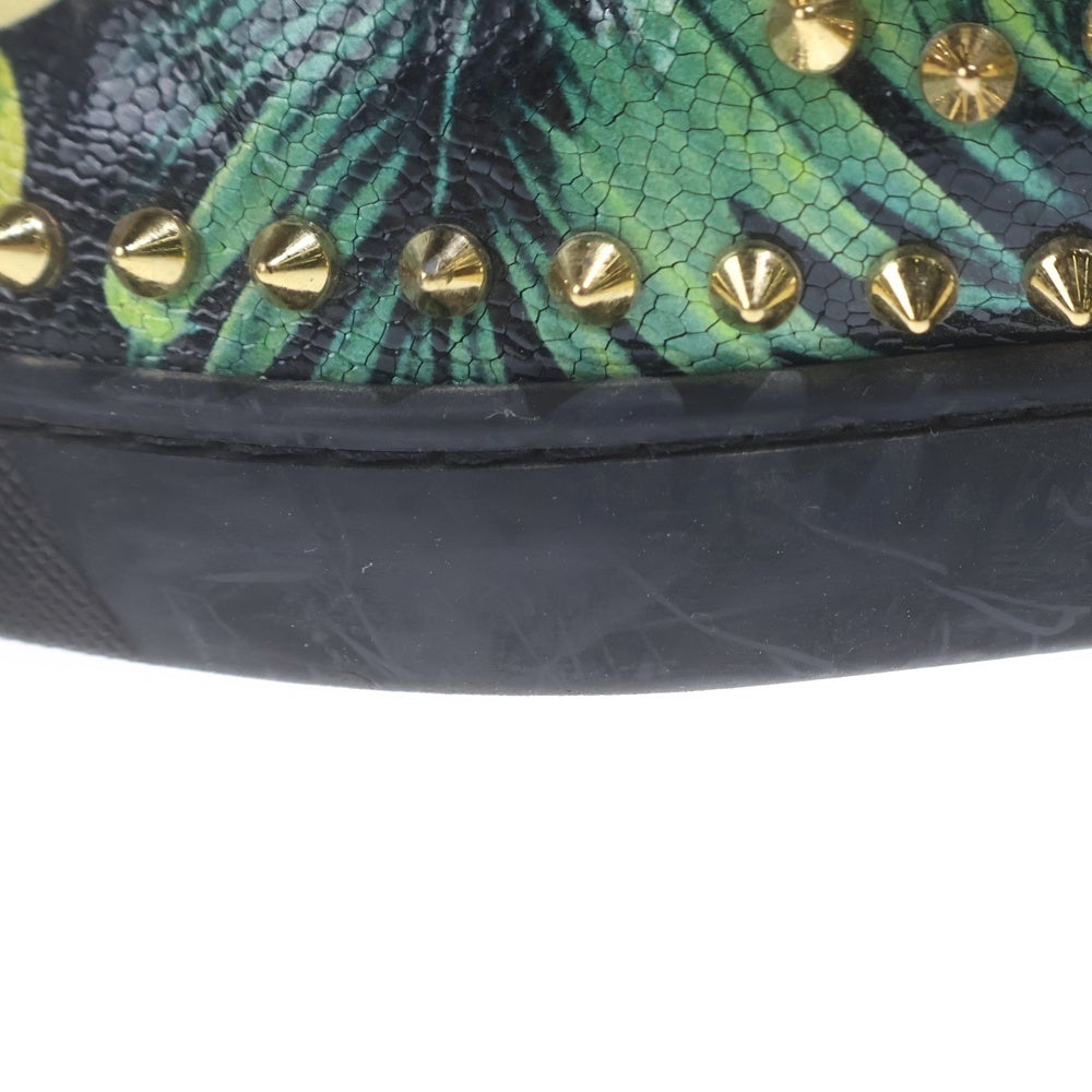 CHRISTIAN LOUBOUTIN(クリスチャンルブタン) ハワイアンフラワー総柄 スタッズ スリッポン マルチカラー