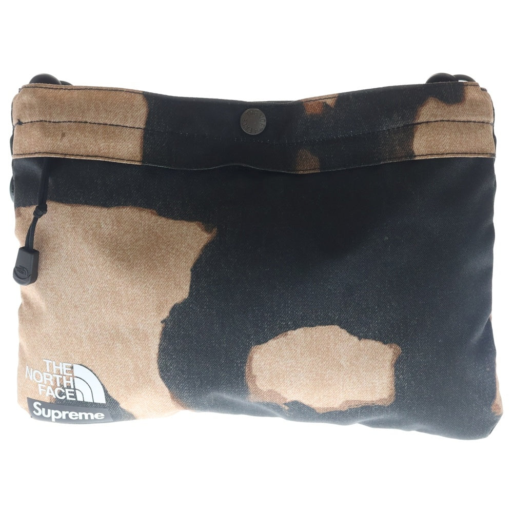 SUPREME(シュプリーム) 21AW Bleached Denim Print Shoulder Bag ブリーチド デニム プリント ショルダーバッグ サコッシュ ブラック/ベージュ NF0A7WOH