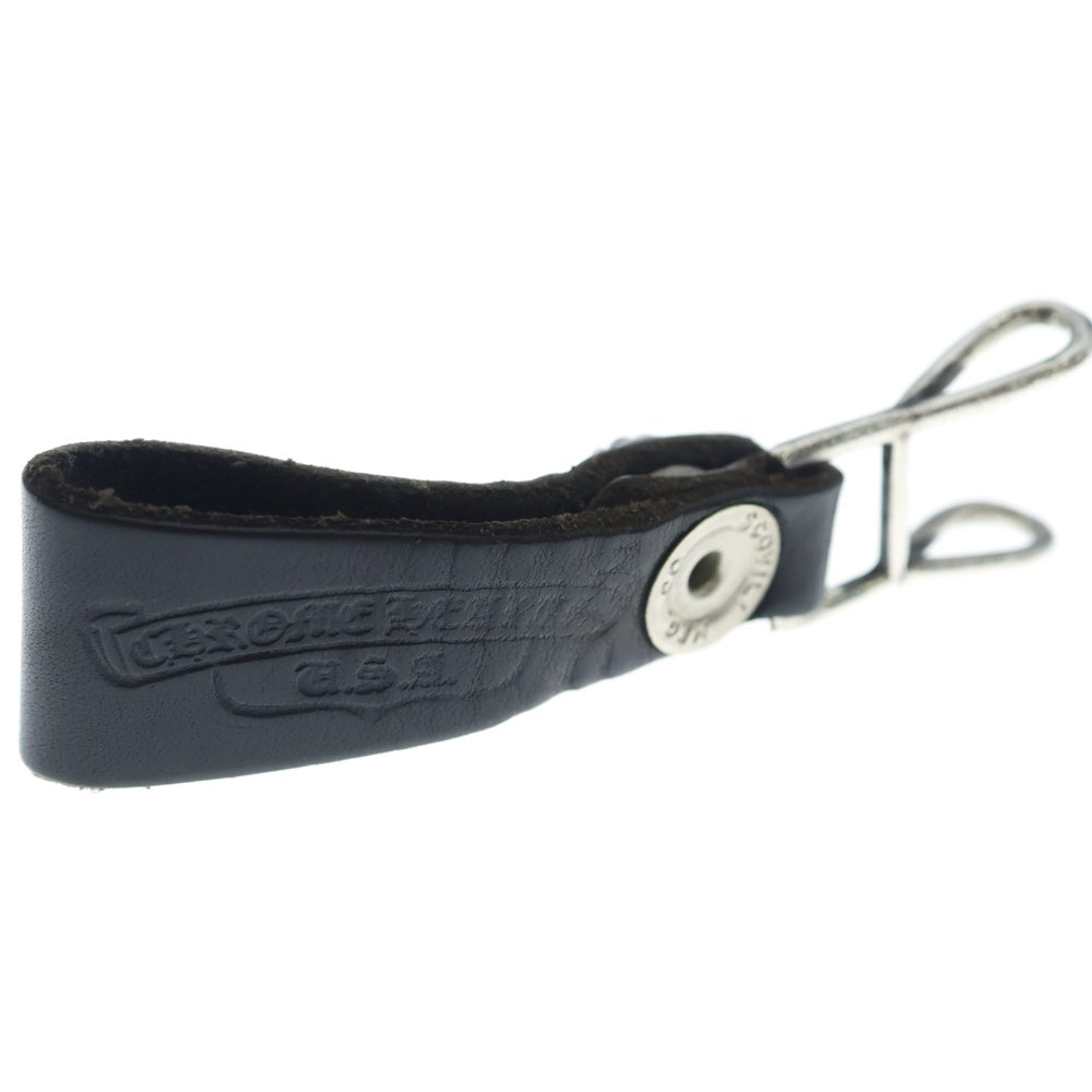 CHROME HEARTS(クロムハーツ) BELT LOOP クロスボールボタンレザーベルトループ シルバー/ブラック BCA397