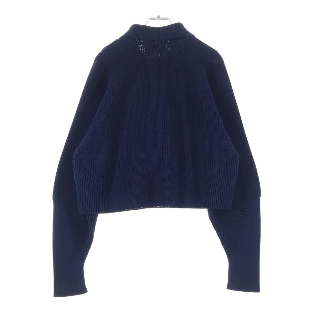 GUCCI(グッチ) 24SS Chunky Rib Cotton Polo Shirts コットン ニット ポロシャツ ブルー 786464 XKD25 レディース