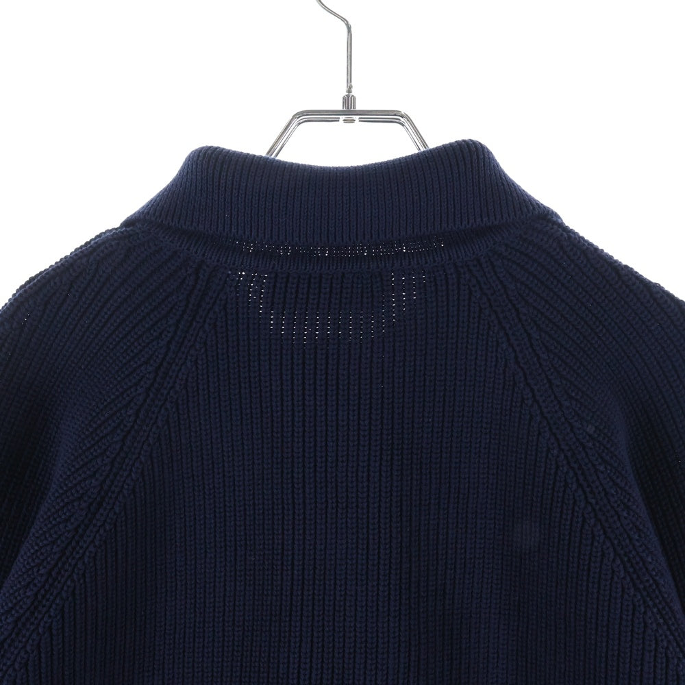 GUCCI(グッチ) 24SS Chunky Rib Cotton Polo Shirts コットン ニット ポロシャツ ブルー 786464 XKD25 レディース