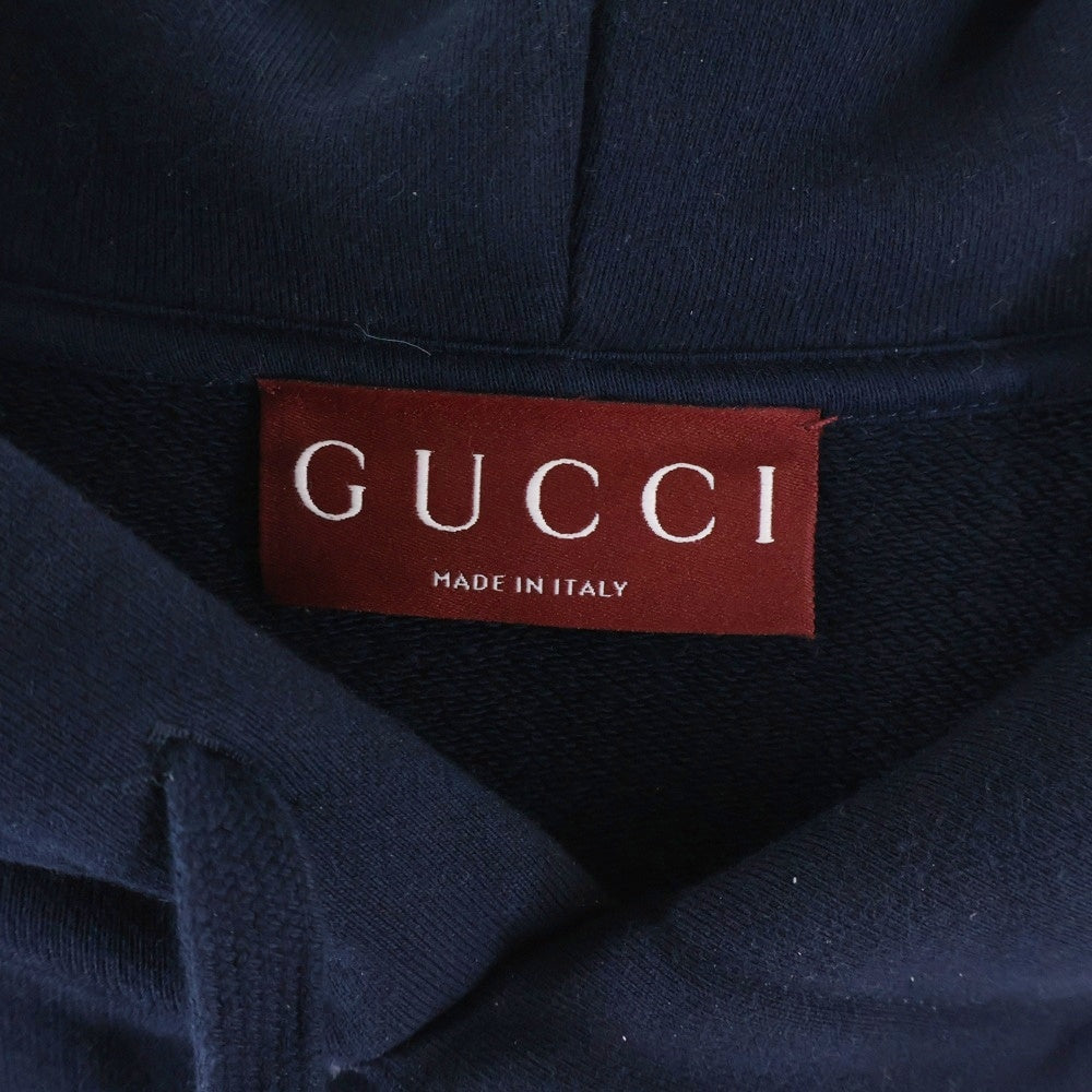 GUCCI(グッチ) ロゴ刺繍 プルオーバーパーカー ネイビー 788771 XJGQK