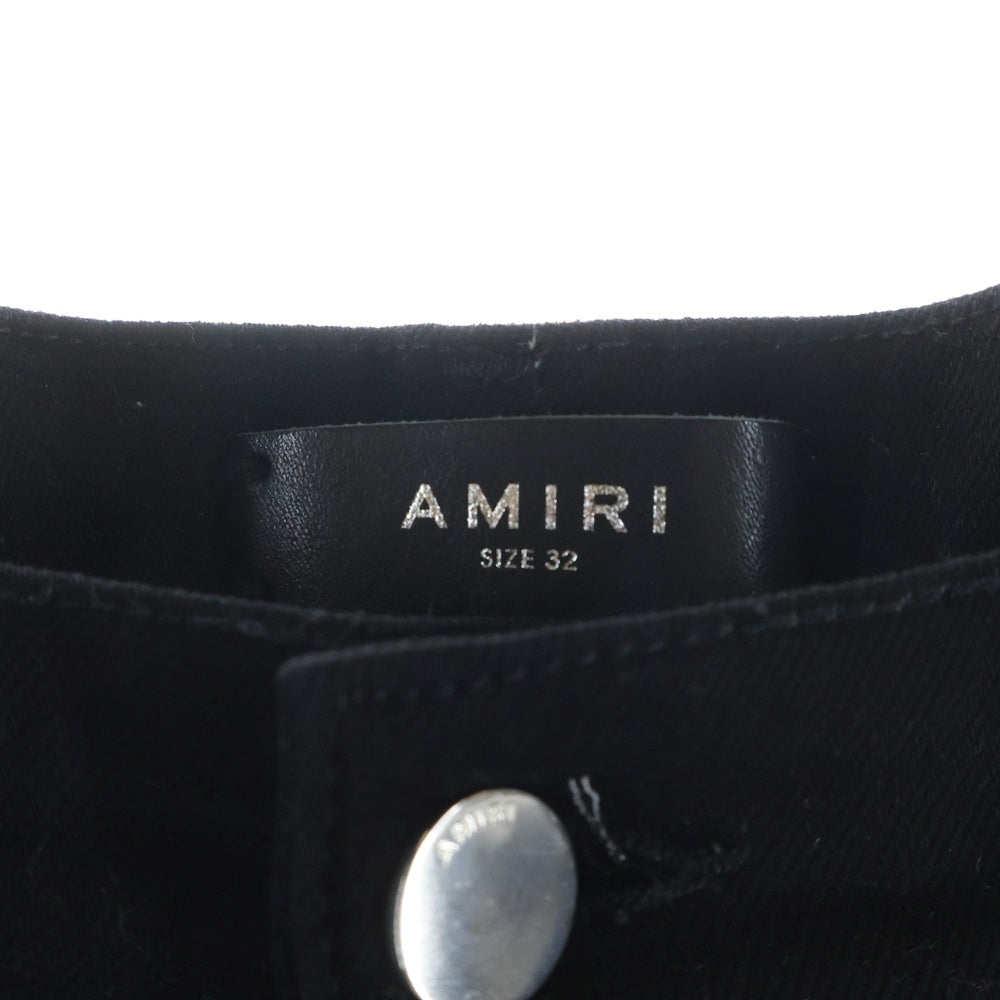 AMIRI(アミリ) レザー蛇腹 バイカークラッシュ ストレッチ スキニー