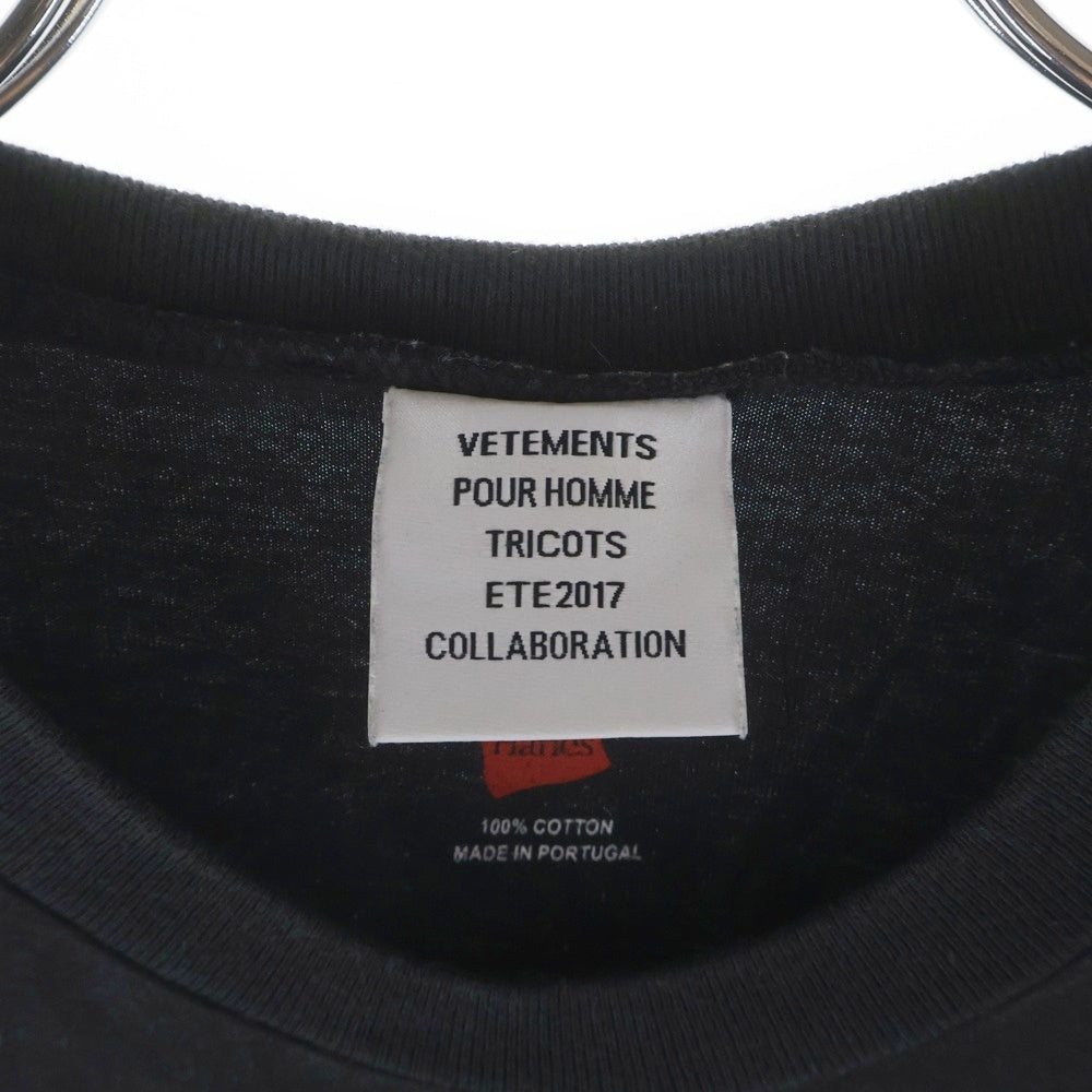 VETEMENTS(ヴェトモン) ETE2017 HANES STUFF TEE 半袖 クルーネック Tシャツ カットソー ブラック
